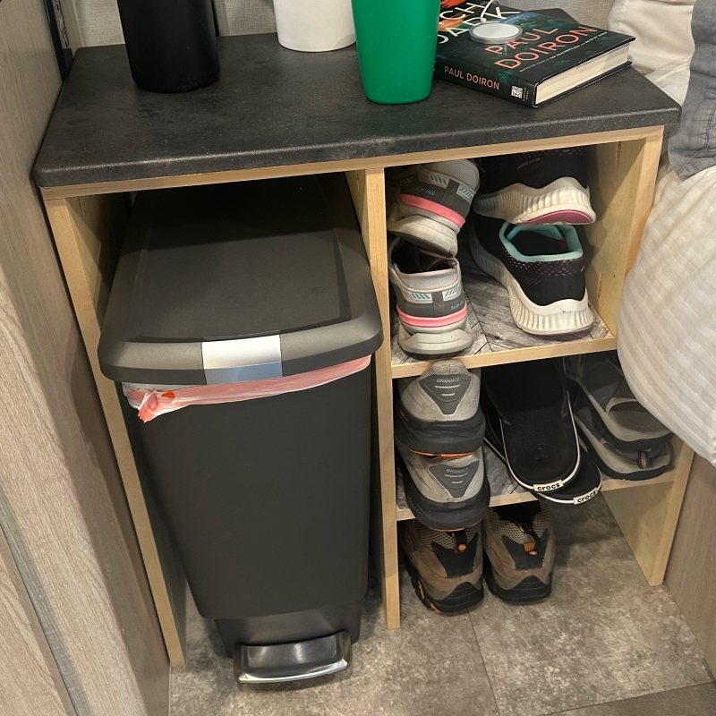 Camper Shoe Storage End Table
