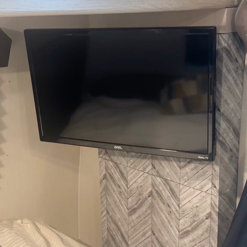 Camper TV Wall and Storage